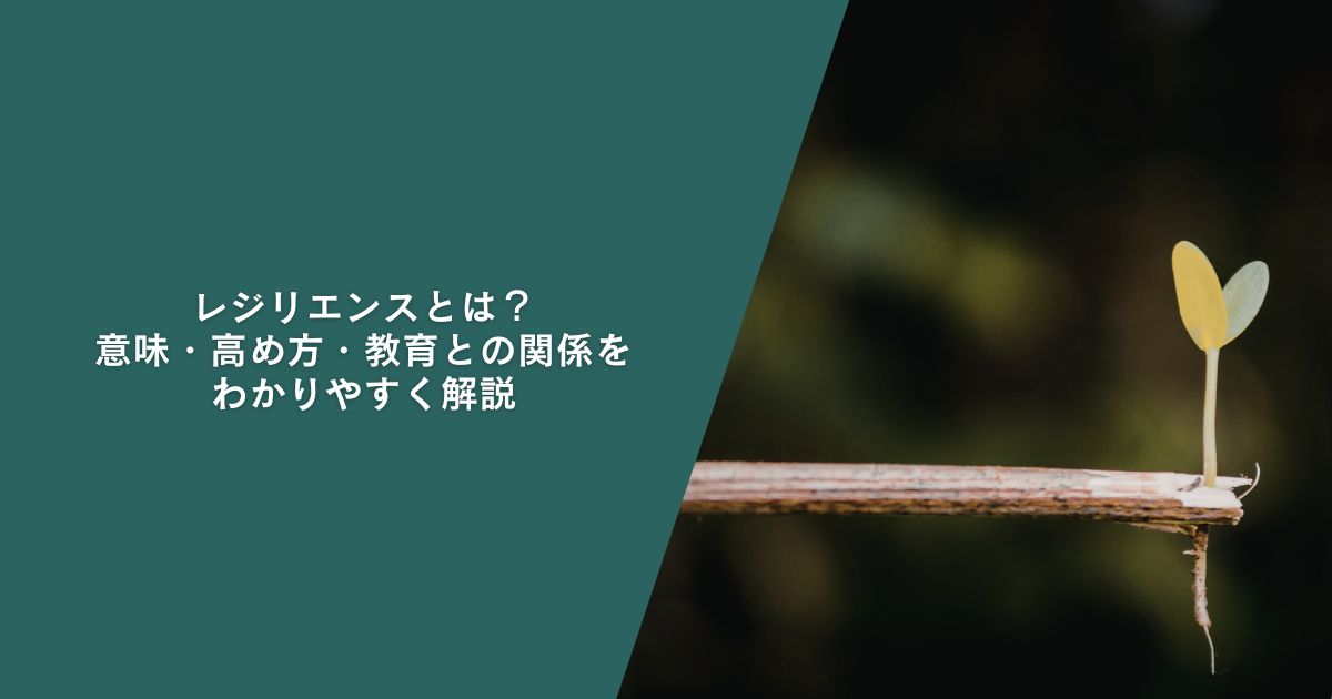 レジリエンスとは？意味・高め方・教育との関係をわかりやすく解説